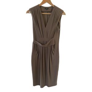 Komarov Midi Dress S Brown Belted Designer‎ Wedding Bodycon Quiet Luxury Party